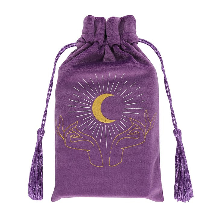 Purple Tarot Hands Tarot Cards Drawstring Pouch