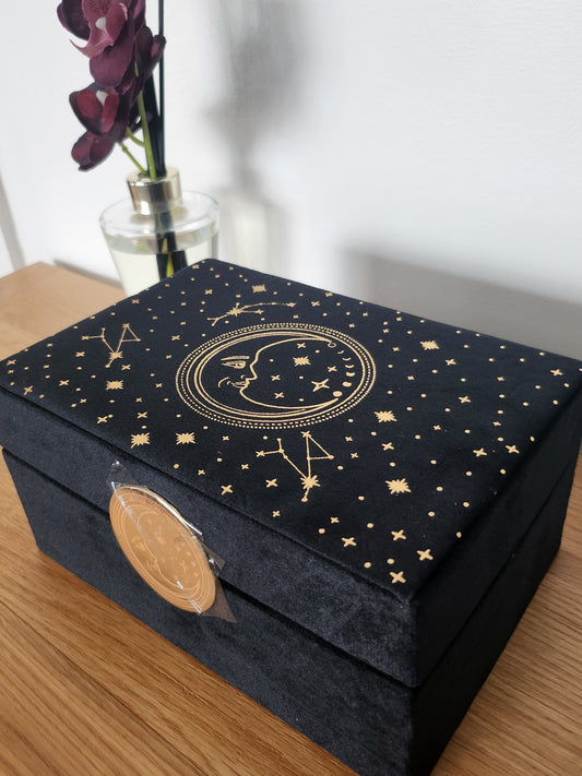 Black Velvet Moon Jewellery Box