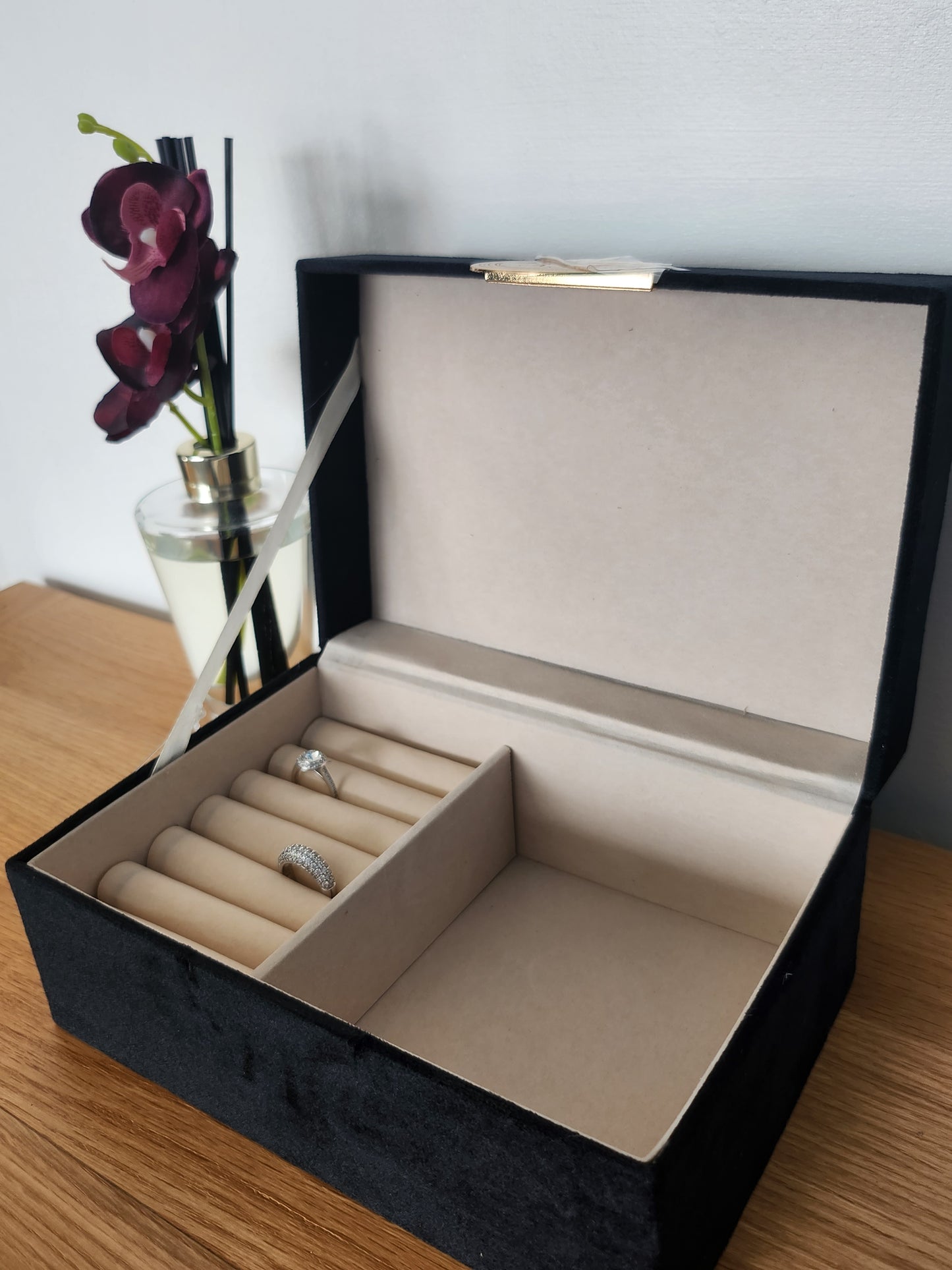 Black Velvet Moon Jewellery Box