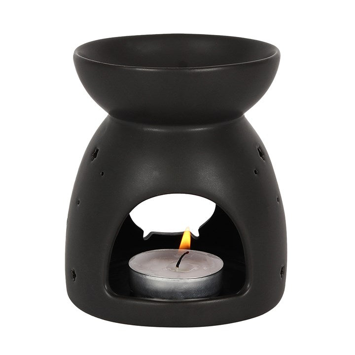 Black Cauldron Cut Out Wax & Oil Burner