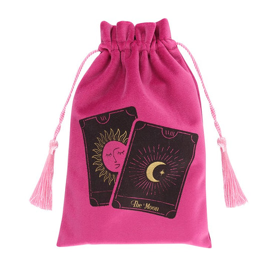 Pink Tarot Card Pair Tarot Cards Drawstring Pouch