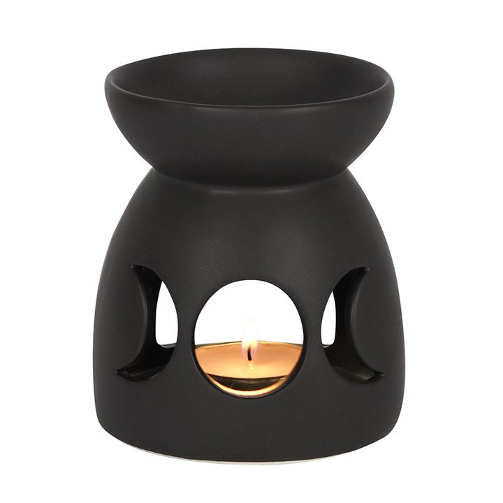 Black Triple Moon Cut Out Wax & Oil Burner