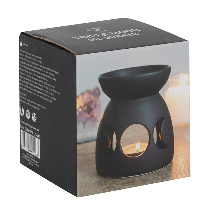 Black Triple Moon Cut Out Wax & Oil Burner