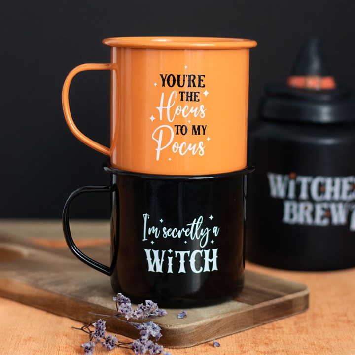 Set of 2 Witchy Enamel Mugs