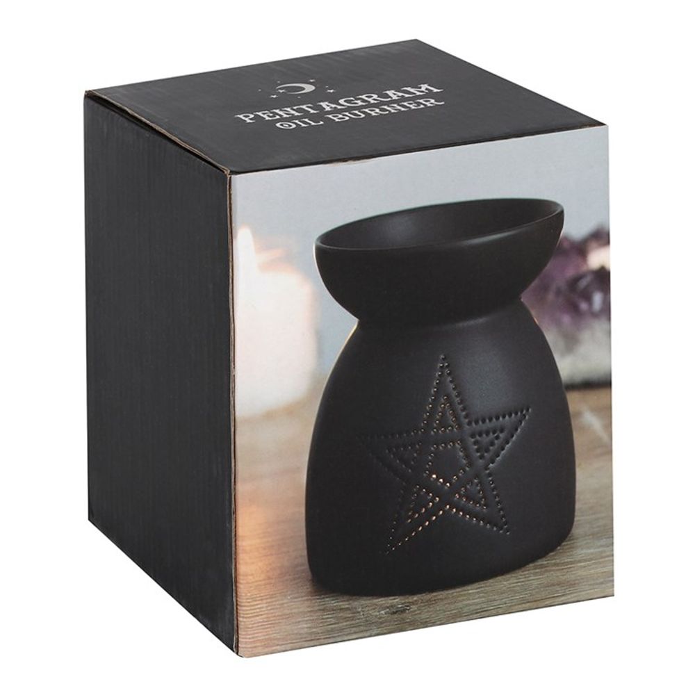 Black Pentagram Cut Out Wax & Oil Burner