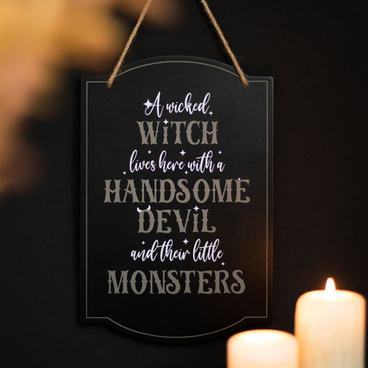 Wicked Witch Family Hanging Sign