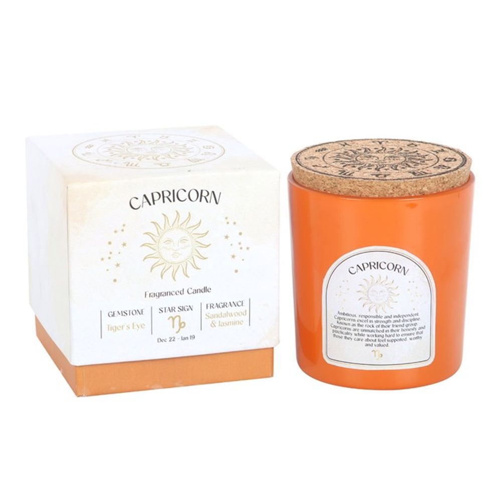 Capricorn Sandalwood & Jasmine Gemstone Zodiac Candle