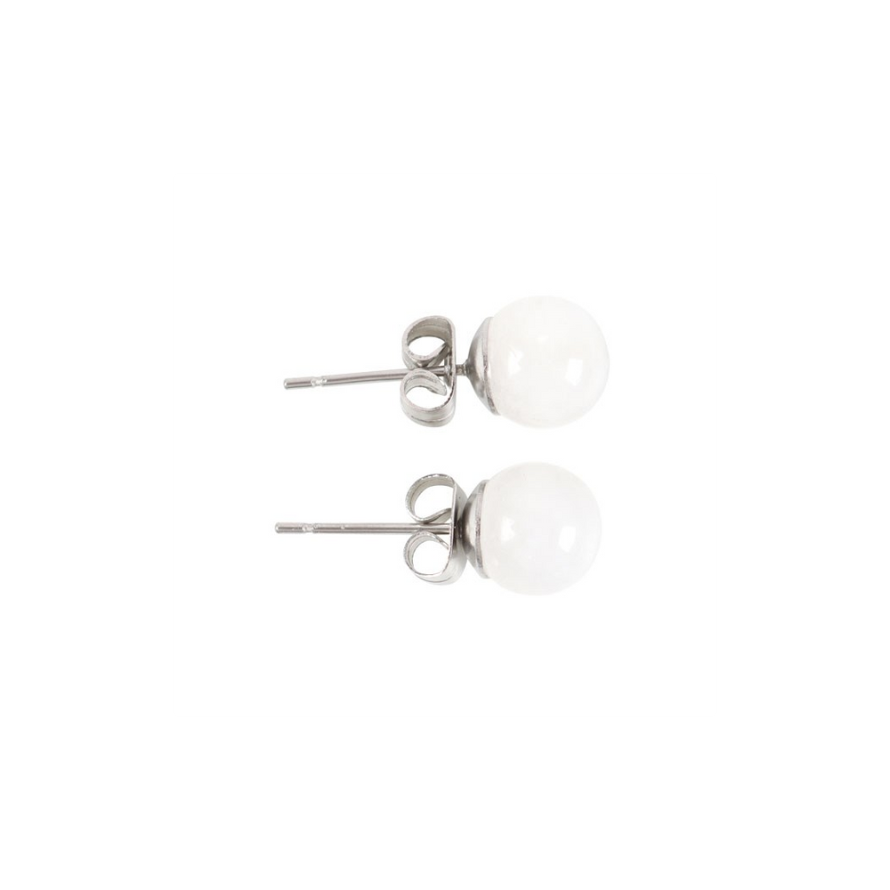 Clear Quartz Semi Precious Crystal Earrings