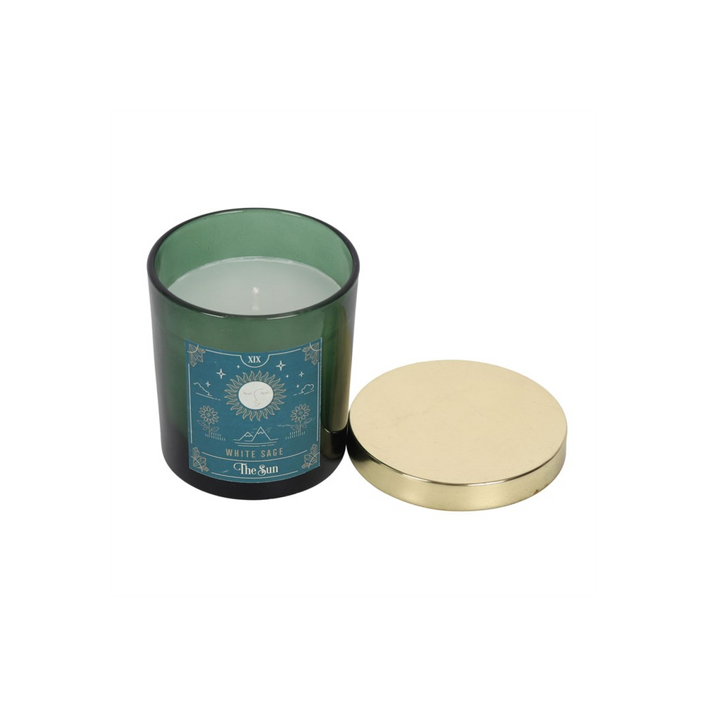 The Sun White Sage Tarot Candle