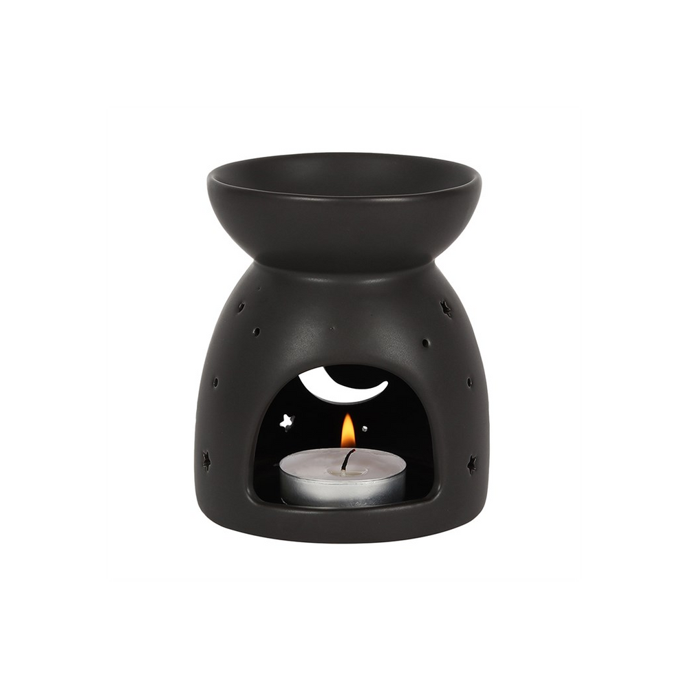 Black Mystical Moon Cut Out Wax & Oil Burner