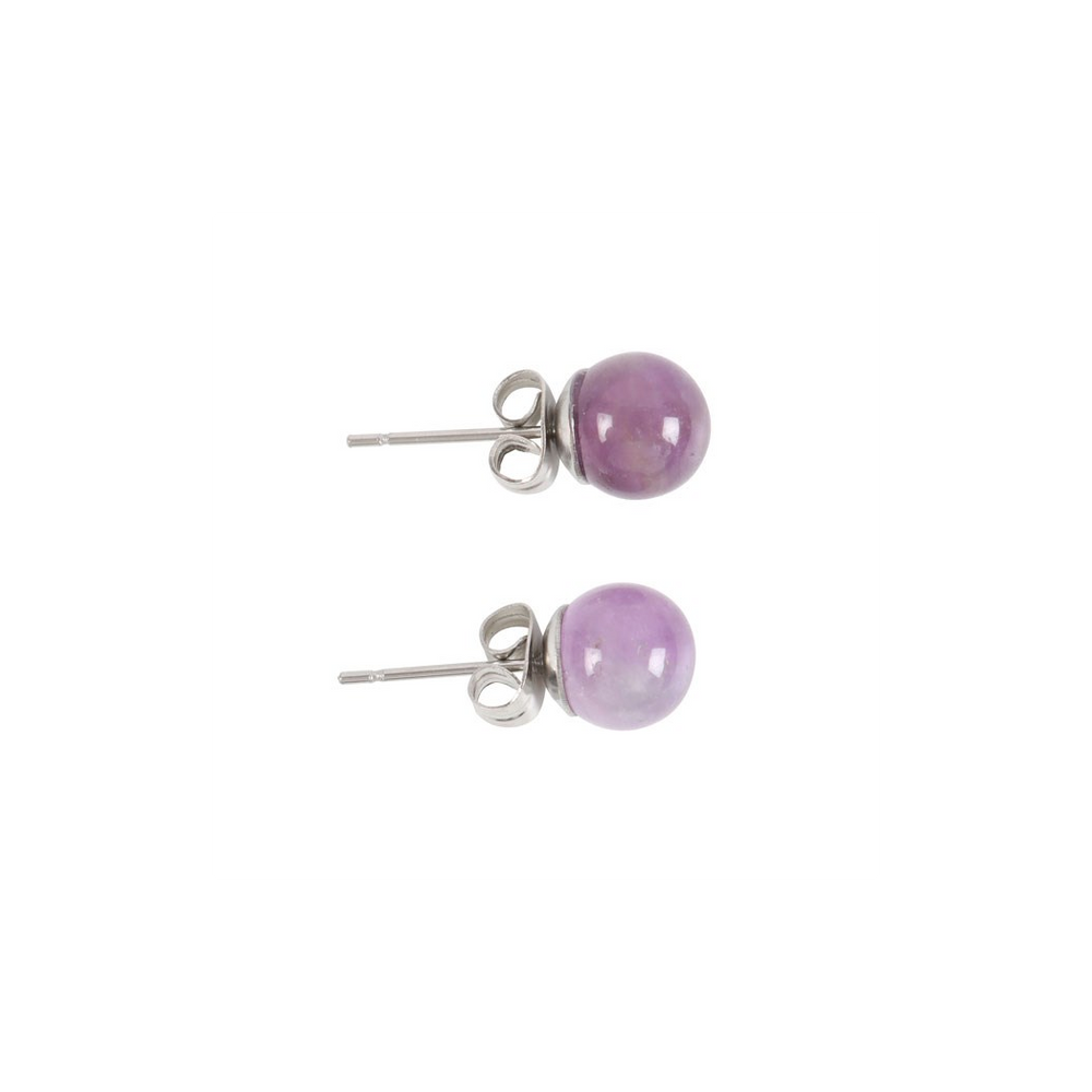 Amethyst Semi Precious Crystal Earrings