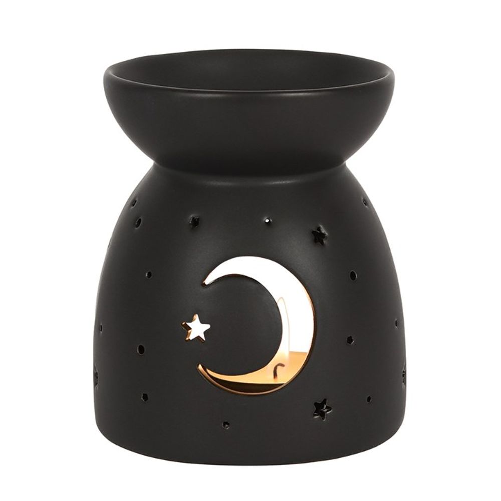 Black Mystical Moon Cut Out Wax & Oil Burner