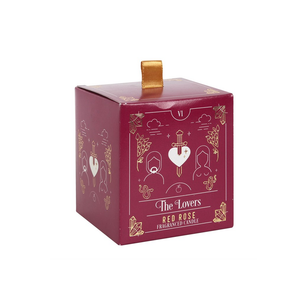 The Lovers Red Rose Tarot Candle