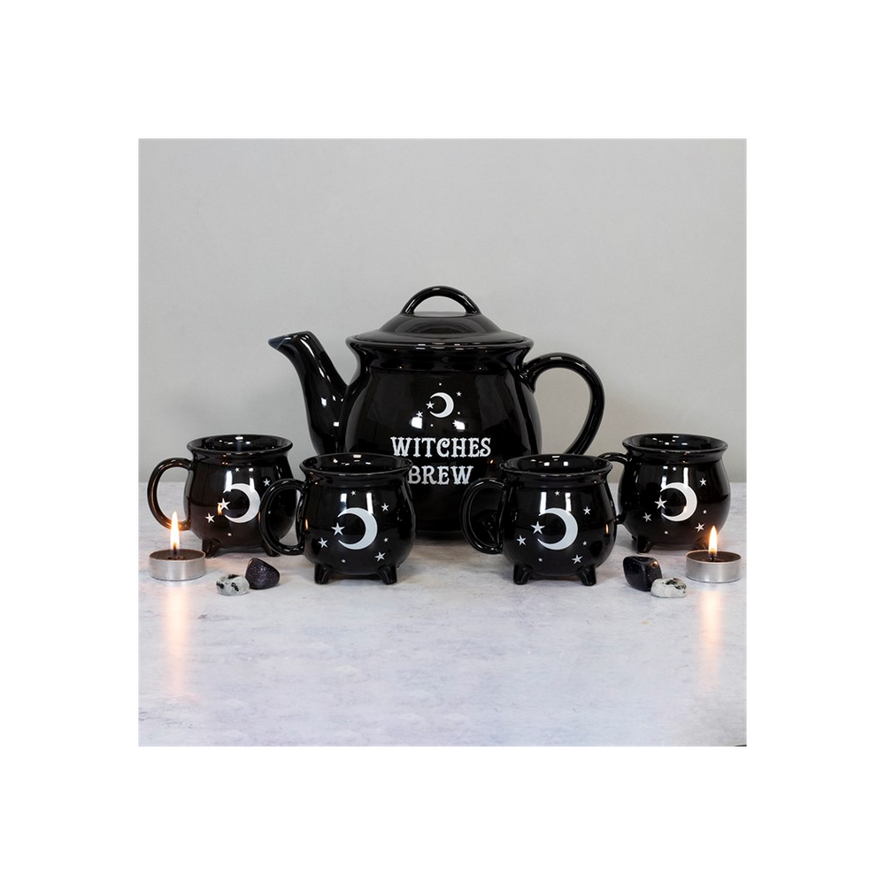 Witches Brew Ceramic Cauldron Tea Set