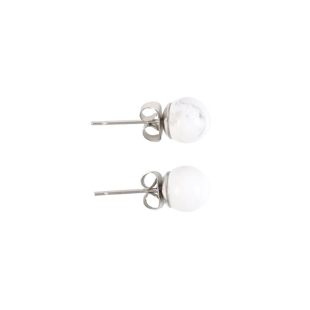 Howlite Semi Precious Crystal Earrings