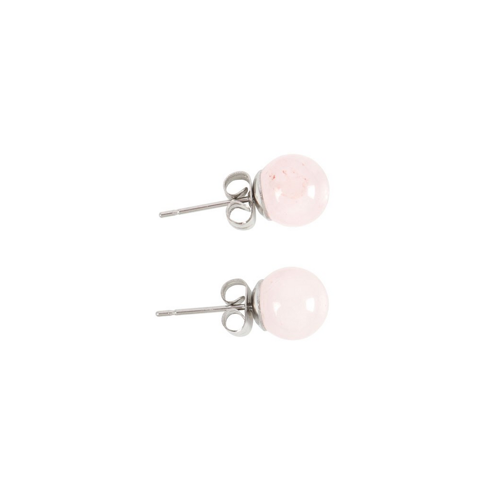 Rose Quartz Semi Precious Crystal Earrings