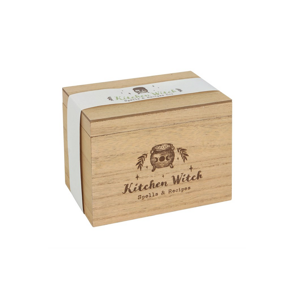 Kitchen Witch Wooden Recipe Box